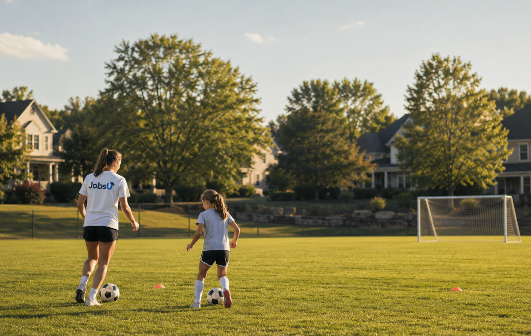 College student playing soccer